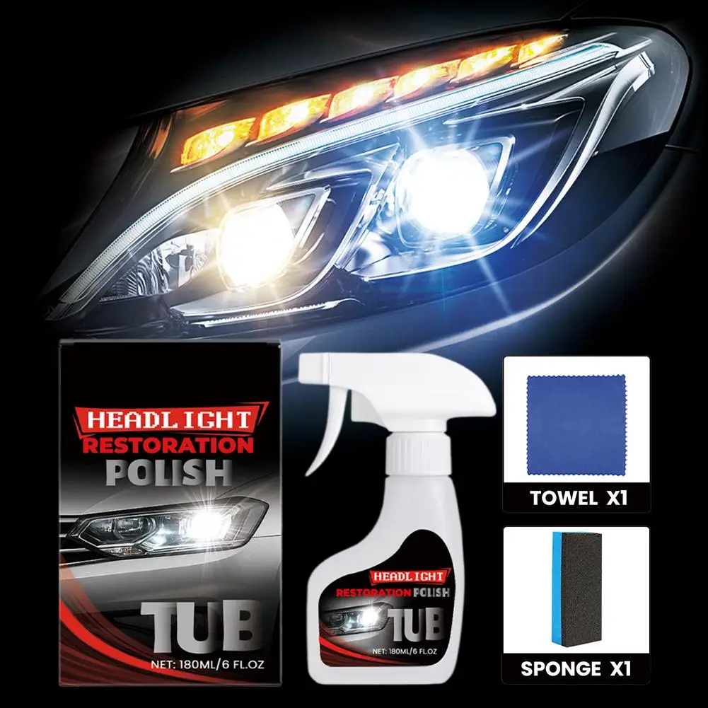 Zestawy do renowacji reflektorów samochodowych, polerowanie, naprawa rys na reflektorach, usuwanie rys, płyn do czyszczenia i polerowania reflektorów, usuwanie oksydacji A8E0