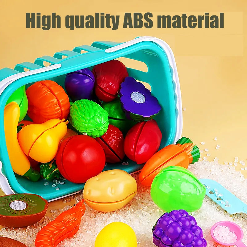 Educational Toy Plastic Kitchen Toy Set Cut Fruit and Vegetable Food Play House Simulation Toys Early Education Kids Toys Gifts