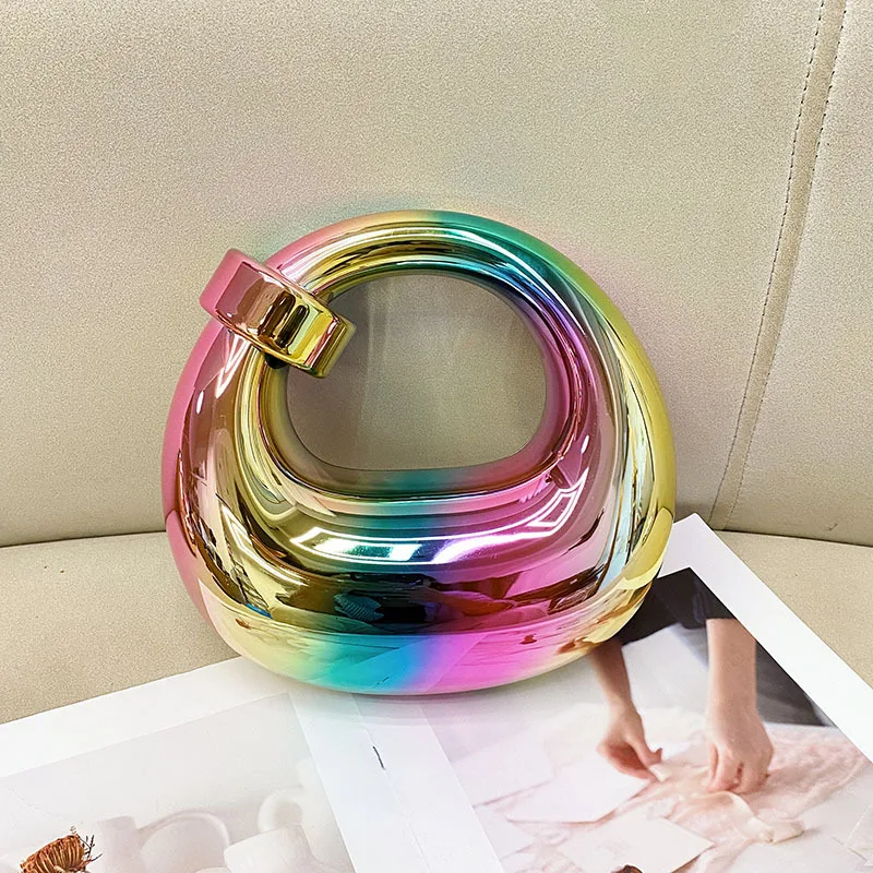 

Luxury Designer Knot Evening Clutch Clear Acrylic Women Handbags Fashion Shoulder Bag Half Moon Wedding Purses Party Tote Ladies