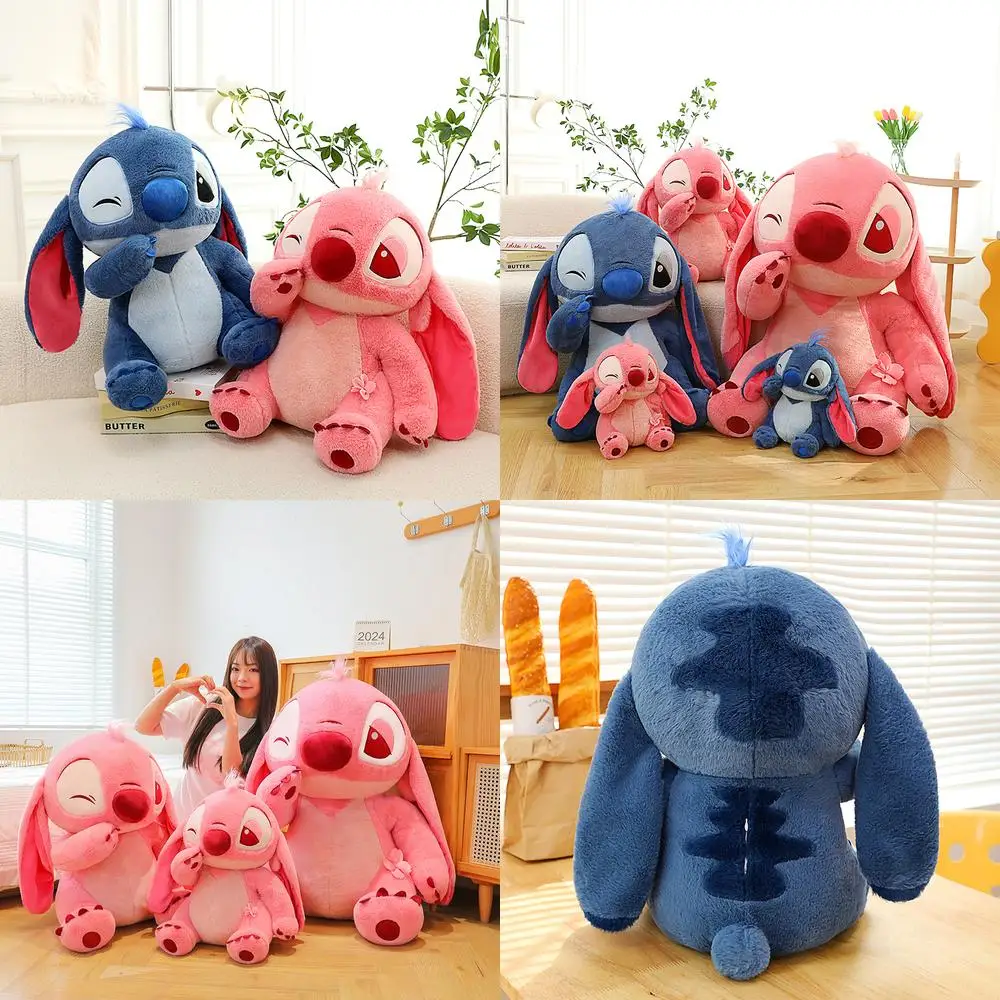 

Kawaii Stitch плюшевая игрушка, милая кукла с наполнителем для детей, подарок на день рождения, большая мягкая кукла с изображением аниме, идеальный подарок