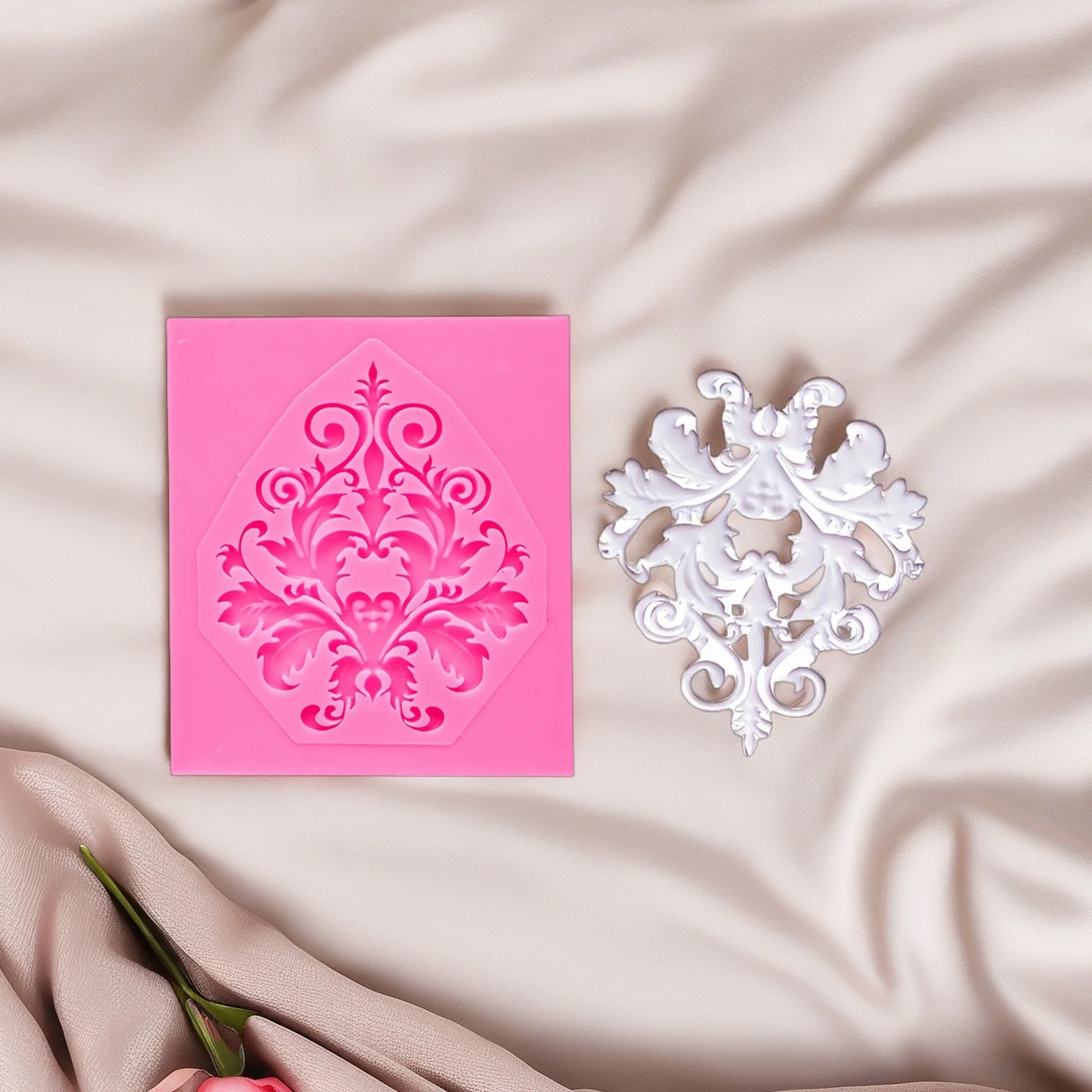 Floral Vine Embossed Silicone Mold for Cake Border Gummy Chocolate Candy Polymer Clay Kitchen Baking Supplies
