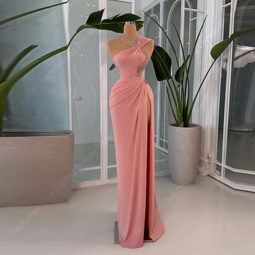 

Elegant Sexy Sleeveless Women Evening Dresses Fascinating Sleeveless Prom Gowns Engagement Banquet Vestidos De Noche Customized