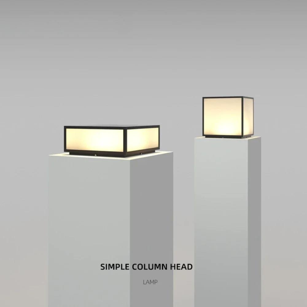 New solar stigma lamp outdoor waterproof courtyard stainless steel electricity connection garden villa gate wall pillar