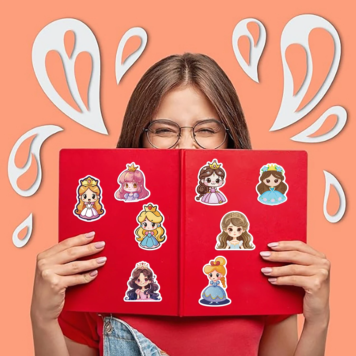 50PCS Cartoon Princess Scrapbook Stickers DIY Diary Laptop Luggage Skateboard Graffiti Decal Fun Stylish Classic Toys