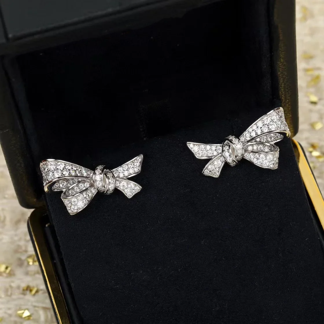 

Top Qulity Classic New 2023 Trend Anniversary Gift Famous Brand Party Luxury Jewelry Women Bowknot Earrings Wedding Engagement