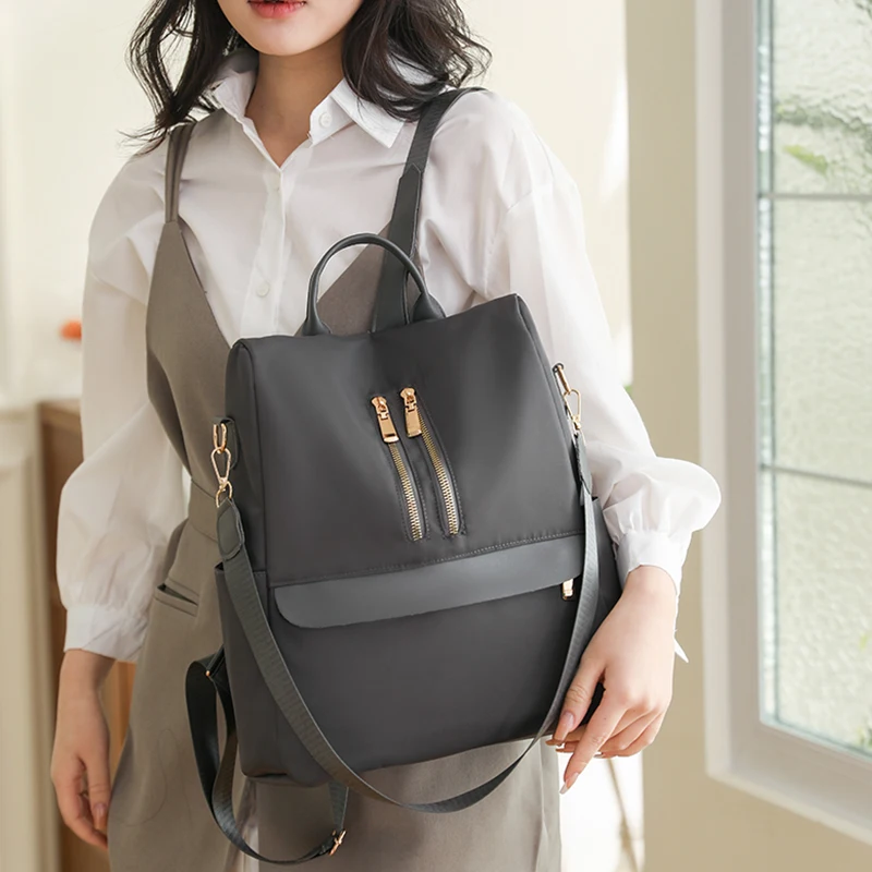 Fashion Travel Women Backpack 2023 Design School Bag For Teenage Girl Casual Shoulder Bags Female Nylon Rucksack Black Purse Sac