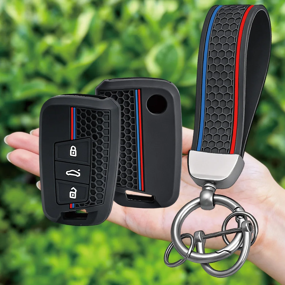 Keychain Cover For VW Volkswagen Magotan Magotan GTE Passat B7 B8 CC Arteon Skoda Fabia Superb A7 Kodiaq Seat Car Key Case Fob