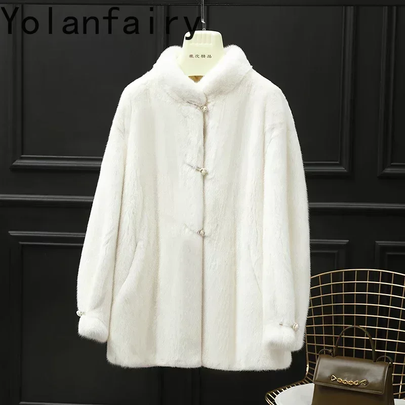 

Mink Fur Coat Women Luxury Winter Real Fur Coat Winter Jackets Women Mink Fur Jacket White New Outwears Fourrure Femme SGG1183