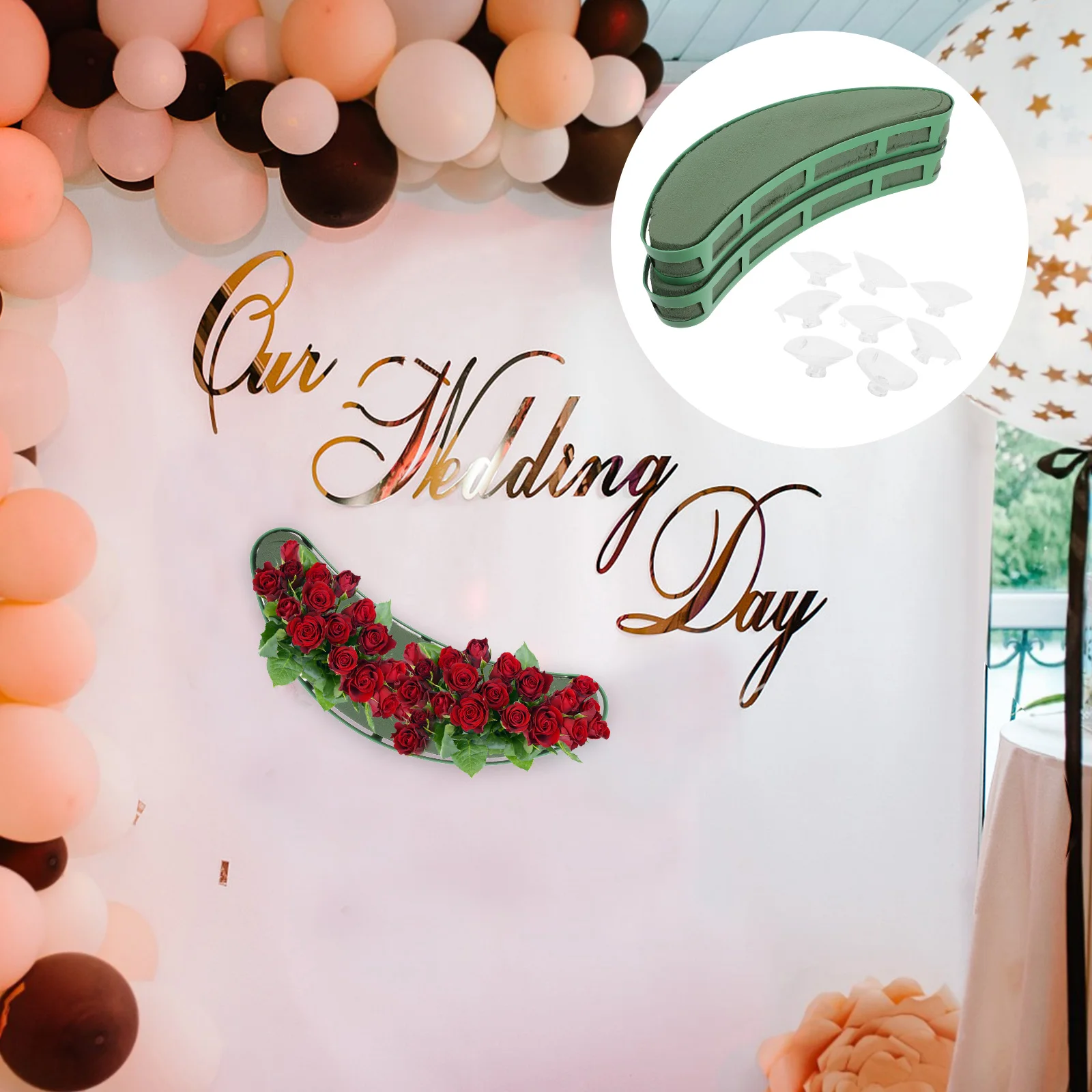 

Floral Arrangement Base Crescent Shaped Holder for Artificial Flowers Car Decor Wedding Centerpiece Flower Mud
