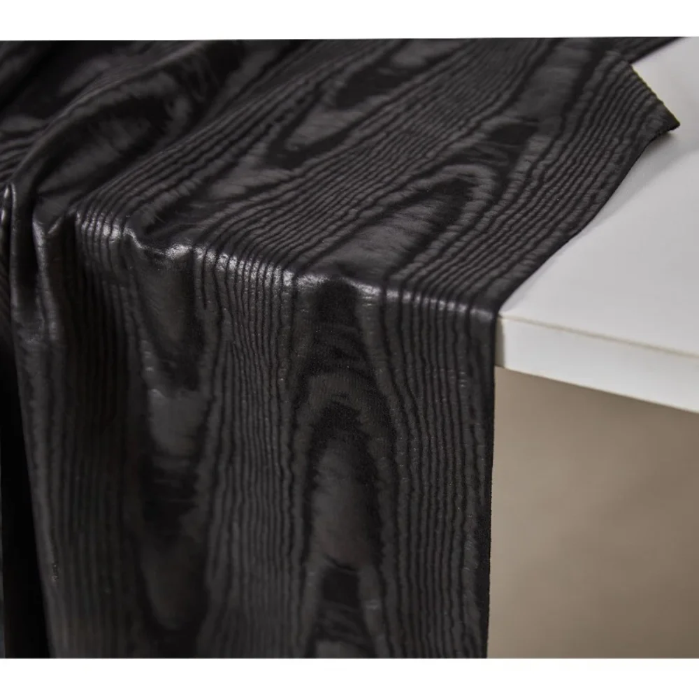 

Чистая черная замшевая ткань Moir É для креативной верхней одежды, дизайнерская ткань по метрам, ткань для шитья своими руками