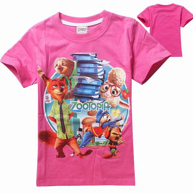 Zootopia Children t-shirts Cartoon Cotton Boys Tops Tees for Kids Clothes Summer Baby Boys T Shirt Short Sleeve Clothing