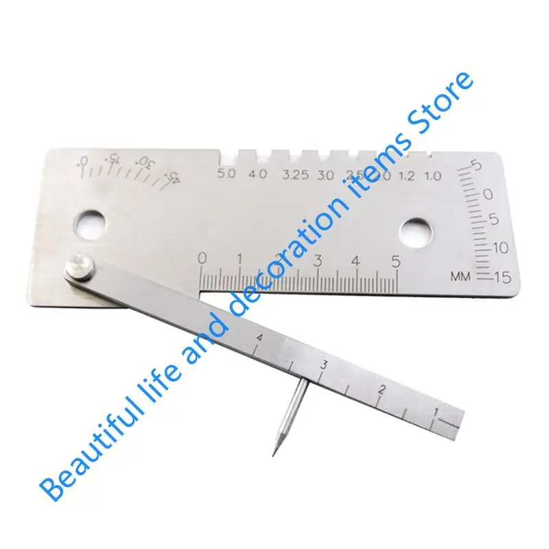 

XX9B Welding Gauge Inspection Metric Stainless Steel 45 Degree Measuring Tools Welding Height 0-5mm Multipurpose Measurer