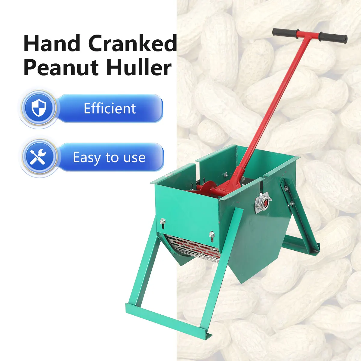 Peanut Sheller, Hand-Cranked Peanut Sheller Peanut Huller Peanut Kernel Purification Rate 98% Screen Size 27.56 * 9.6inch Green