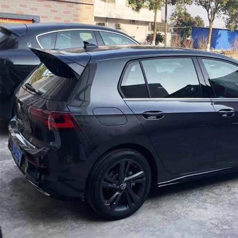 2019 2020 2021 2022 To Up For Volkswagen VW Golf 8 MK8 Ⅷ High Quality ABS Rear Window Wing By Carbon Fiber Look Glossy Black DIY