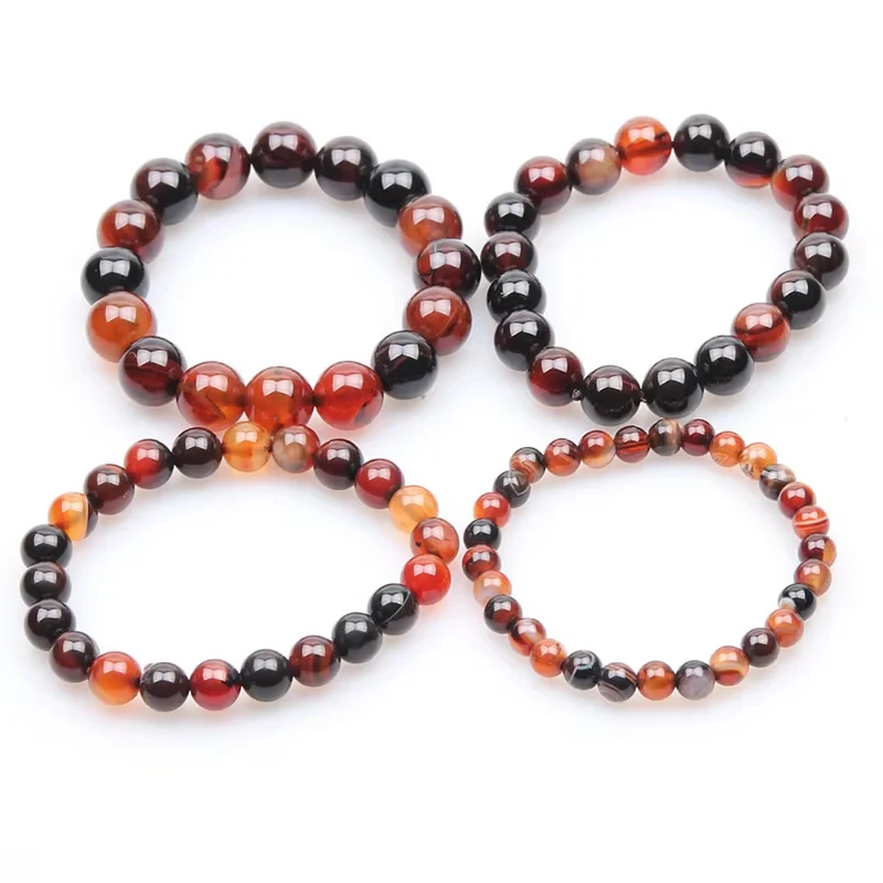 Natural Stone Beads Dreamy color Stripe Agate Charm Bracelet For Fashion Round Lace Carnelian Bangles Female Yoga Wristband Gift