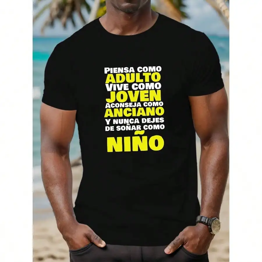 

Fun Spanish Men'S Short Sleeve T-shirt Summer T shirt Top 100% Cotton Casual Crew Neck Tee, Regular Fit Medium Stretch Knit