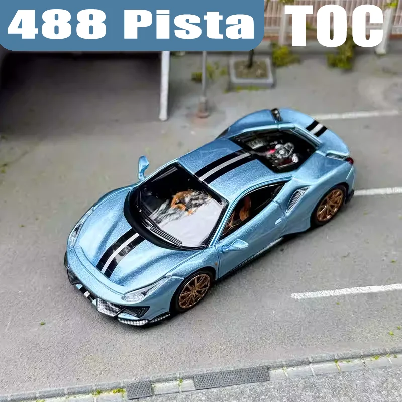 TOC 1/64 488 Pista New Model Alloy Motor Vehicle Diecast Models