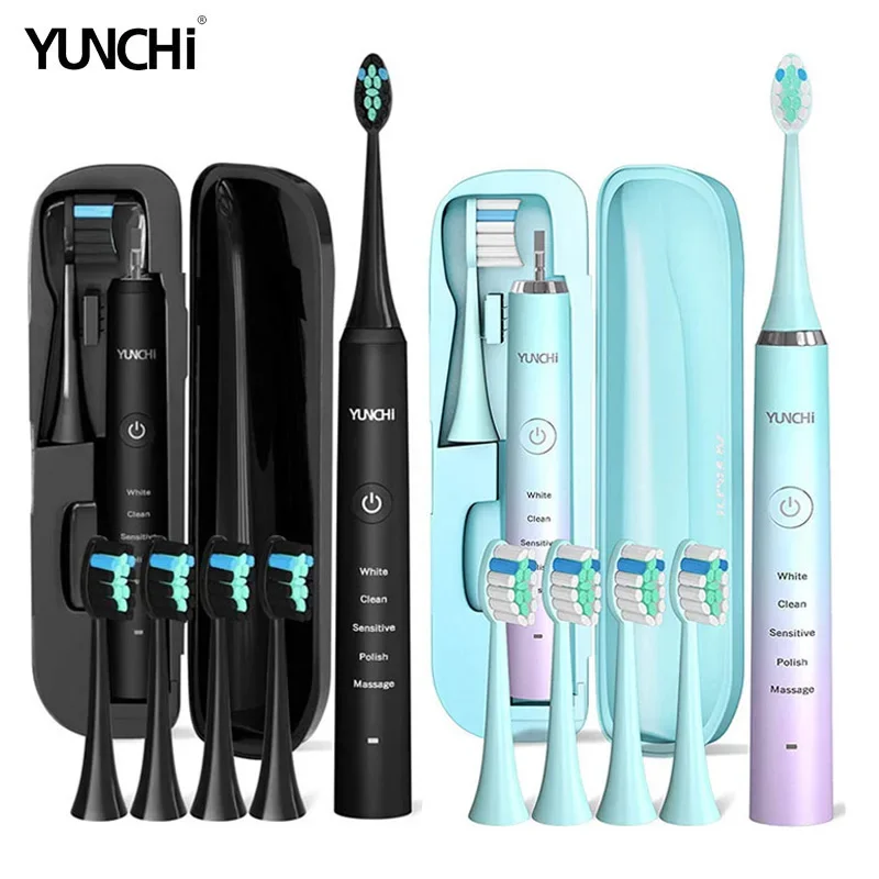 

Ultrasonic Electric Toothbrush Y7 with Dupont Brush Head, Smart Timer, Waterproof, USB Rechargeable