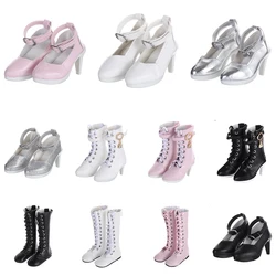 60CM Doll Shoes Princess High Heels Fashion PU Leather Boots Long Knee High Boots For 1/3 Bjd Doll Clothes Accessories