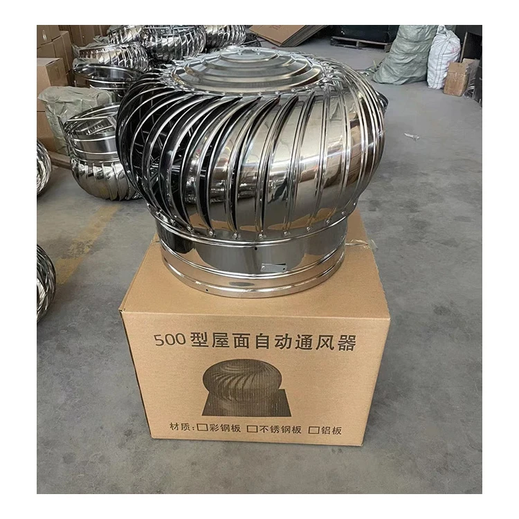 Wholesale price of 500 type 304 stainless steel ventilation hood roof unpowered fan at farm discount