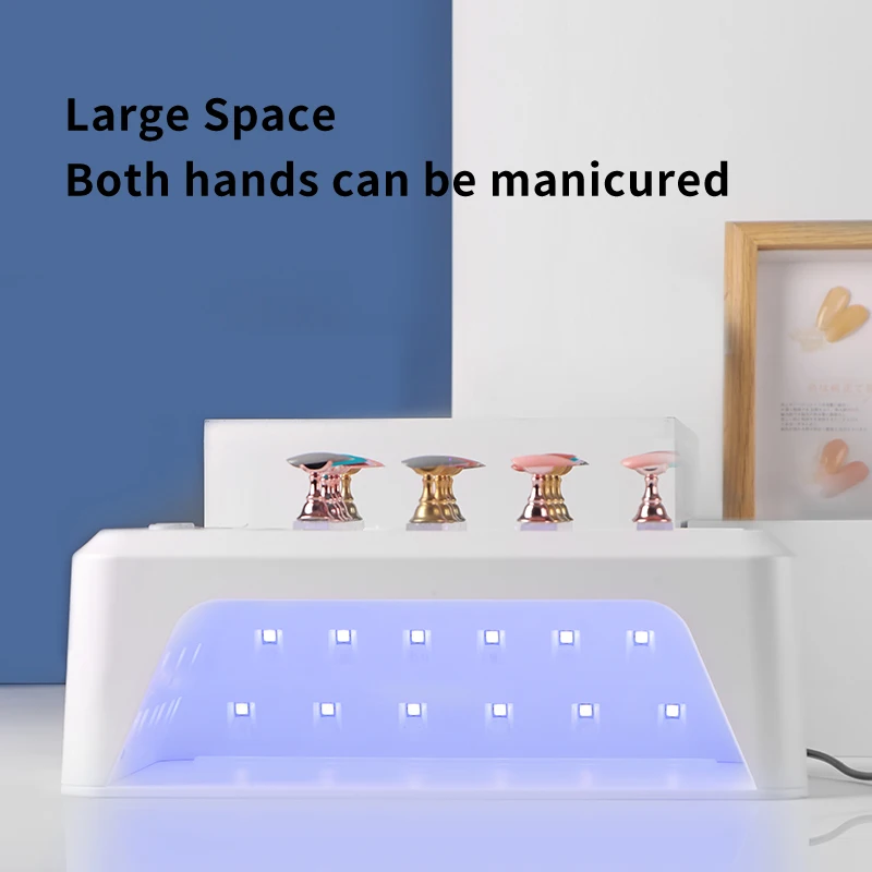 Nieuwe 72W nagellak drooglamp 72W nagellak drooglamp drogen voor nail art twee handen armsteun kussen secadora uv led nagellamp voor nagels gel polish drooglamp intelligente sensor manicure salon tools