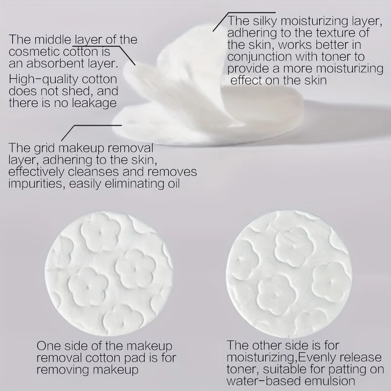 Makeup Remover Pad,Cotton Sandwich Round Makeup Remover Pad Double Effect Cleansing Disposable Makeup Pad 100pcs/200pcs/400pcs