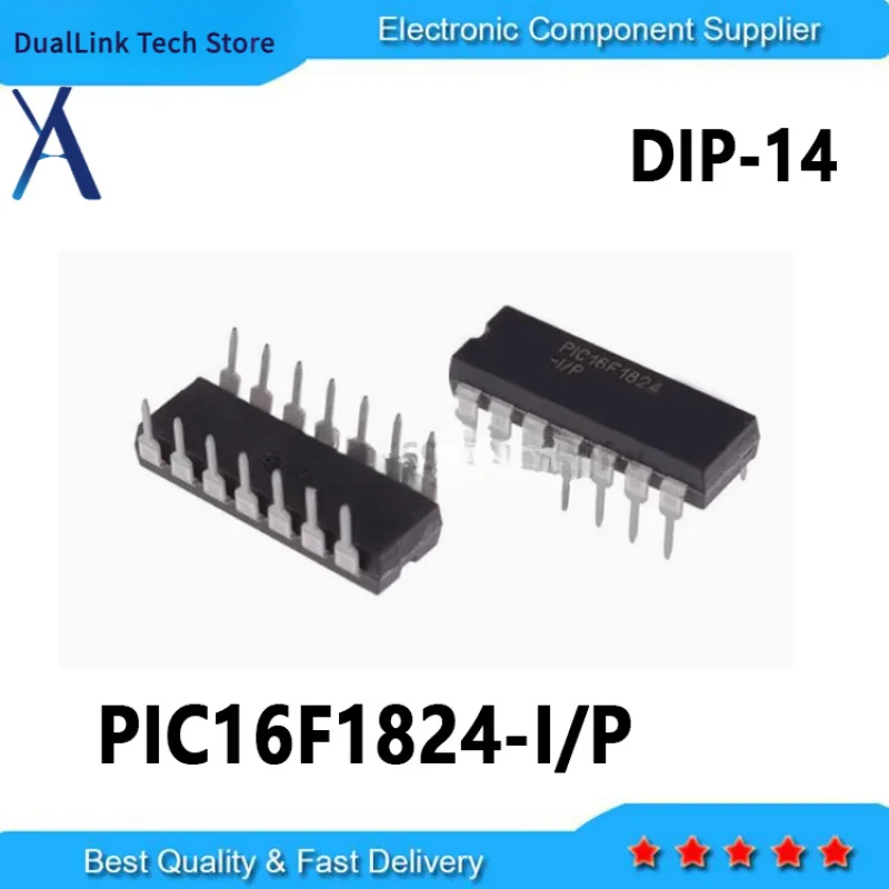 

5PCS New and Original PIC16F1824 PIC16F1824-I/P DIP-14