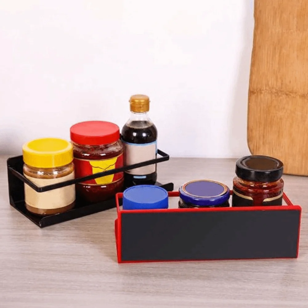 yesWall Mounted Magnetic Storage Shelf Large Capacity Space Saving Refrigerator Side Rack Plastic No-Drill Spice Storage Rack