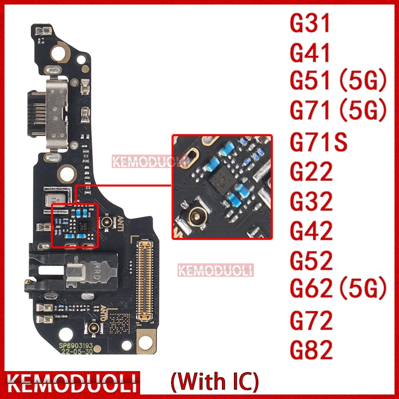 

Usb Dock Charger Connector Ports for Motorola Moto G31 G41 G51 G71S G22 G32 G42 G52 G62 G72 G82 5G Charging Board Module Flex