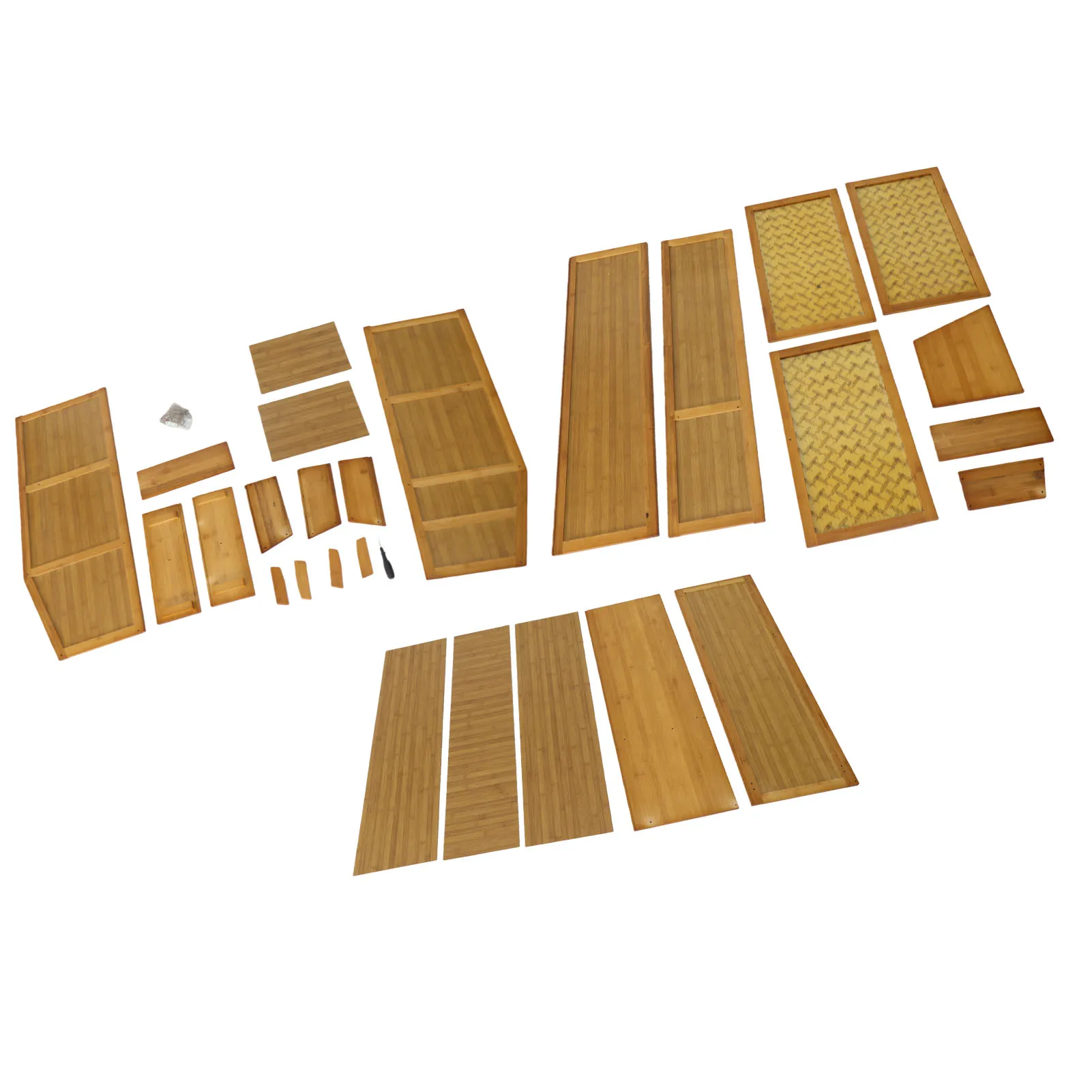 Buffetschrank mit 2 Schubladen und 3 Transparenten Türen, Küchenbuffet, Multifunktionales Platzsparendes Sideboard mit 2 Regalen für Esszimmer – Detail 4