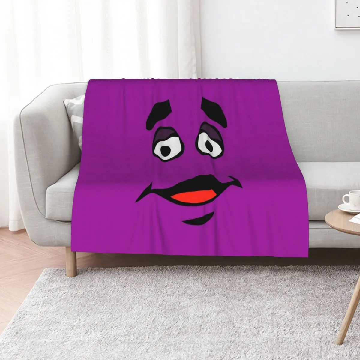 Grimace Cartoon Design - Transparent Background Throw Blanket Beautifuls anime bed plaid wednesday Sofa Quilt Blankets
