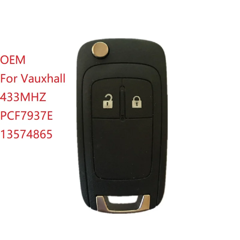 

OEM 2 Button 433MHz For Vauxhall Flip remote control Key PCF7937E Chip FCC 13574865