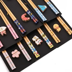 2 Pairs Reusable Wood Sushi Chopsticks Set Japanese Sushi Chop Sticks Set Chinese Gift Chopsticks Tableware Gift Kitchen