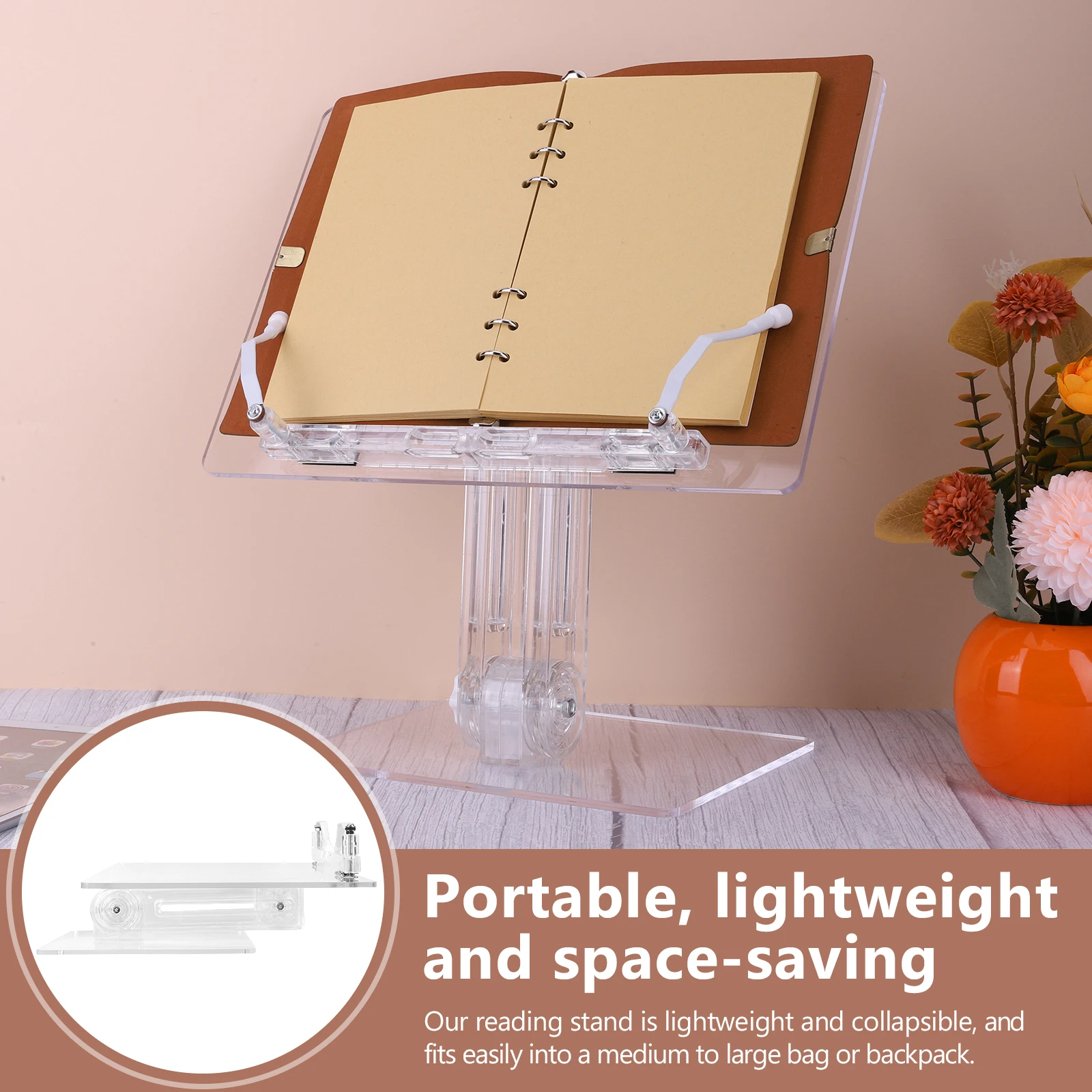 

Акриловая подставка для планшета 180 ° Вращающаяся подставка для книг и планшетов с регулировкой высоты, настольный держатель для iPad