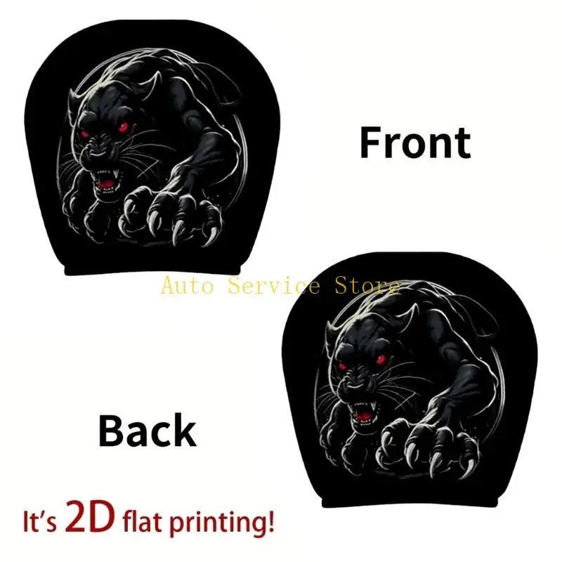 462A Car Headrest Covers With Wacky Faces Tigers Theme Comfortable Washable Fabric