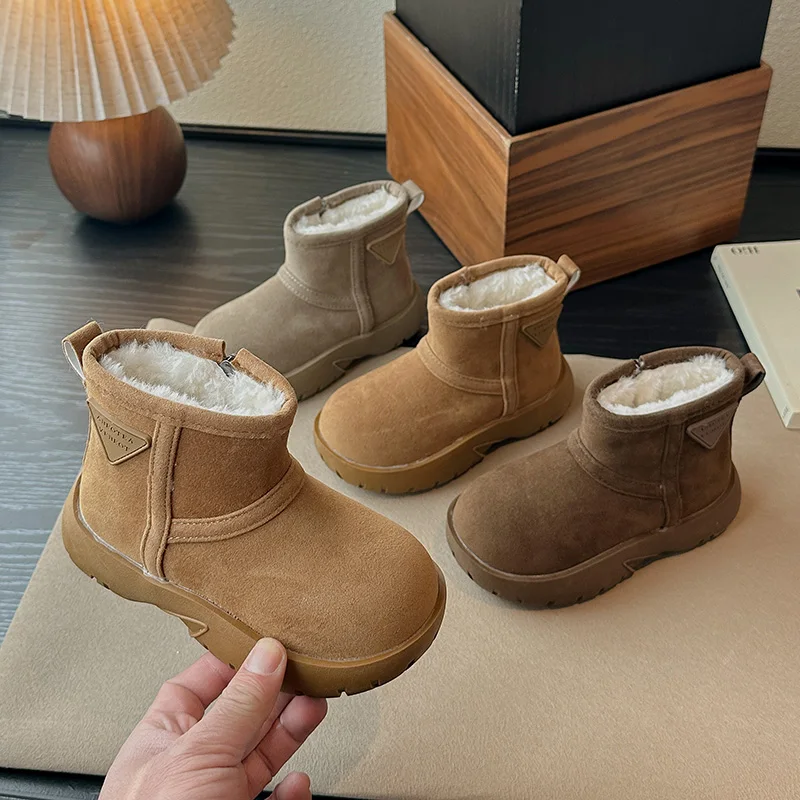 

2025 Winter New Children's Soft Bottom Hundred Boots Boys' Casual Cotton Boots Girls' Thickened Snow Boots