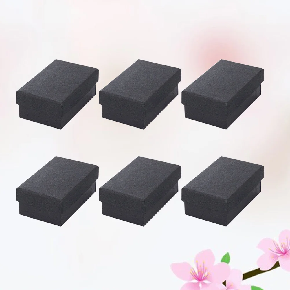 

25 шт., черная шкатулка для драгоценностей из крафт-бумаги, элегантная прочная шкатулка для хранения колец, серег, ожерелий, шкатулка для драгоценностей для женщин и девочек