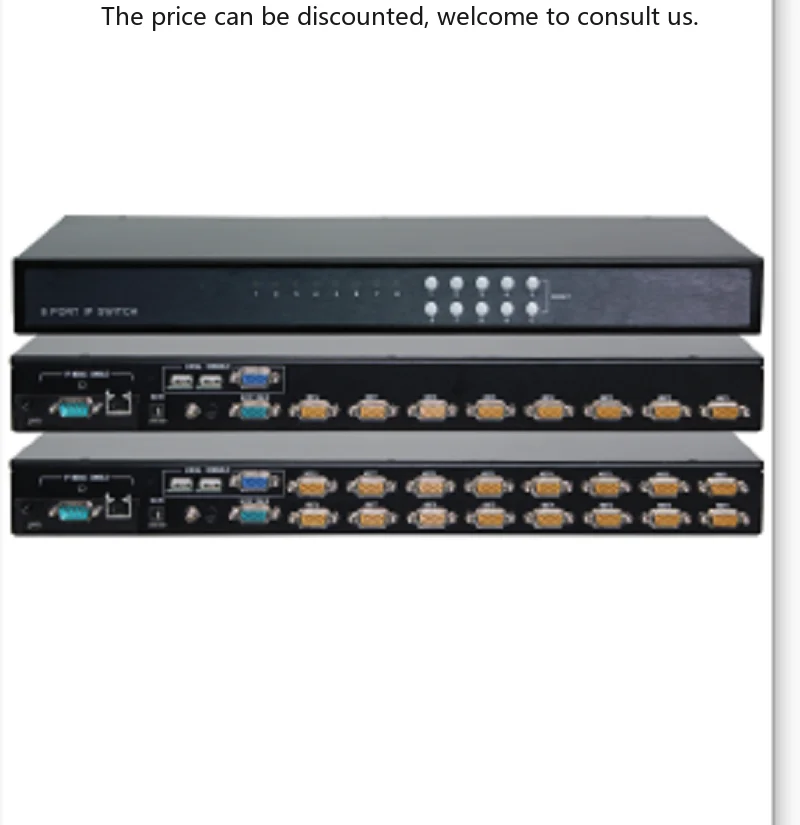 

1U Rack Mount KVM Switch 8/16 Ports DB-15 Combo IP USB+VGA Local Console With Hotkey OSD And IP KVM Drawer In Stock