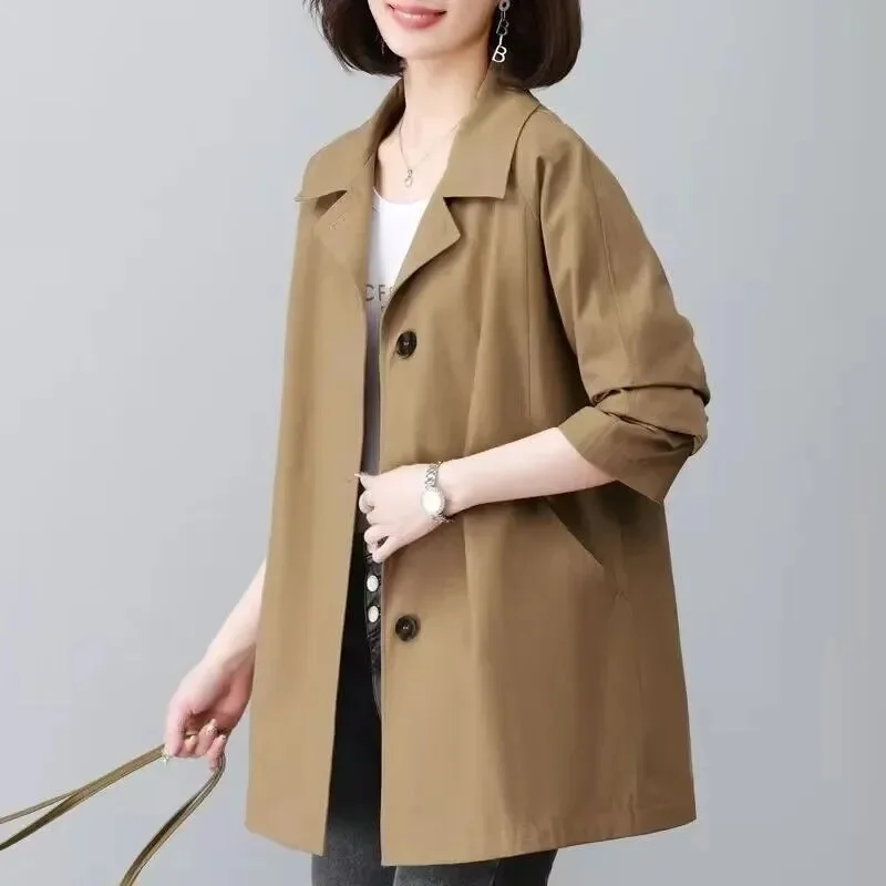 

High End Minimalist Windbreaker Middle-Aged Coat Feminine Temperament Mom 2025 Spring Autumn New Style Casual Loose Small Top WF