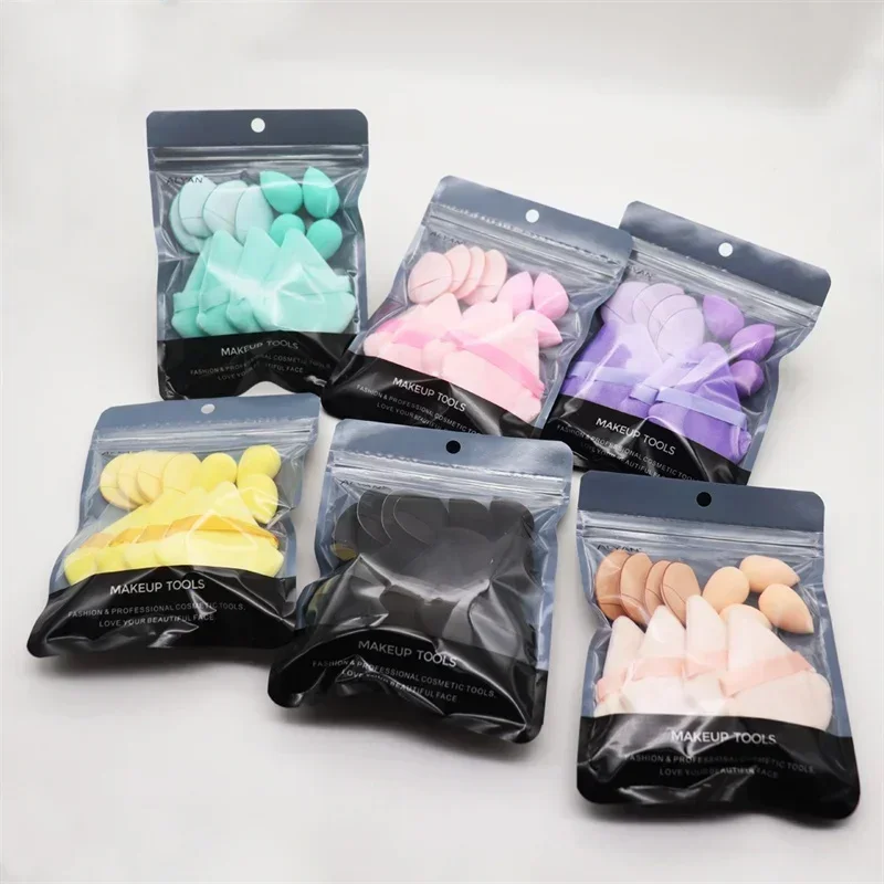 12pcs Makeup Sponge Soft Velvet Cosmetic Puff Beauty Egg Makeup Sponge Blender Foundation Mini Finger Puff Make Up Tools