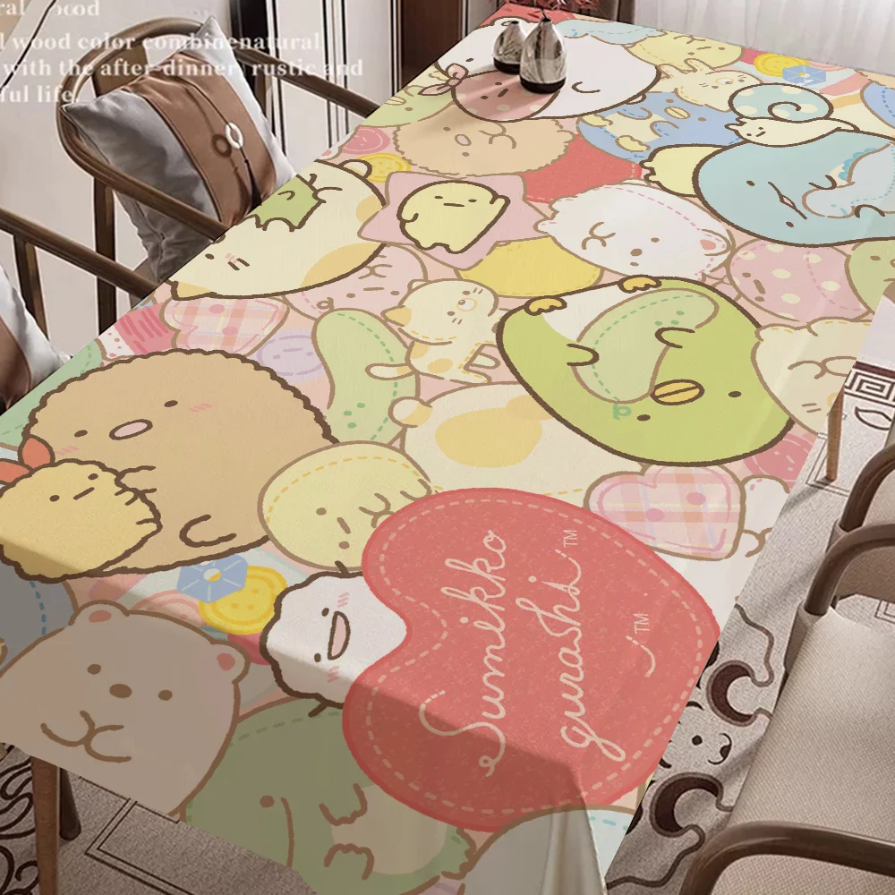 

Kawai Sumikko Gurashi Table Stain Resistant Decorative Washable Polyester Tablecloths For Dining Table Parties And Wedding