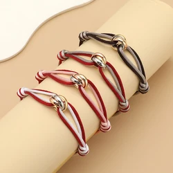 Fashion Unisex Simple Double Layer  Rope Chain Bracelet for Women  2024 Classic Adjustable Bracelet Male Jewelry Gift