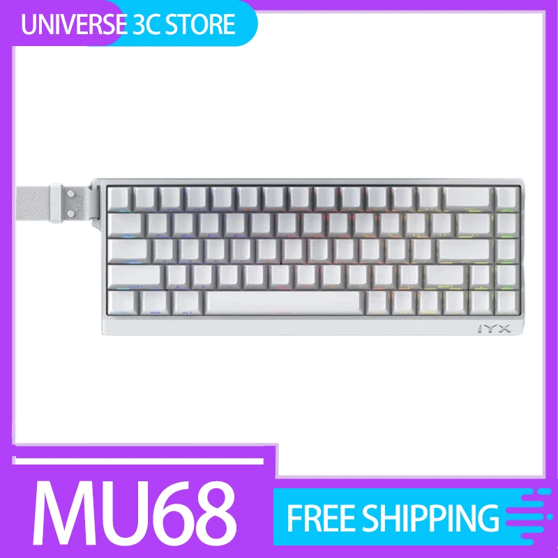 iyx mu68 pro teclado mecanico interruptor magnetico 8000hz rt004 mm teclado para jogos liga de aluminio teclado com fio presente personalizado 01