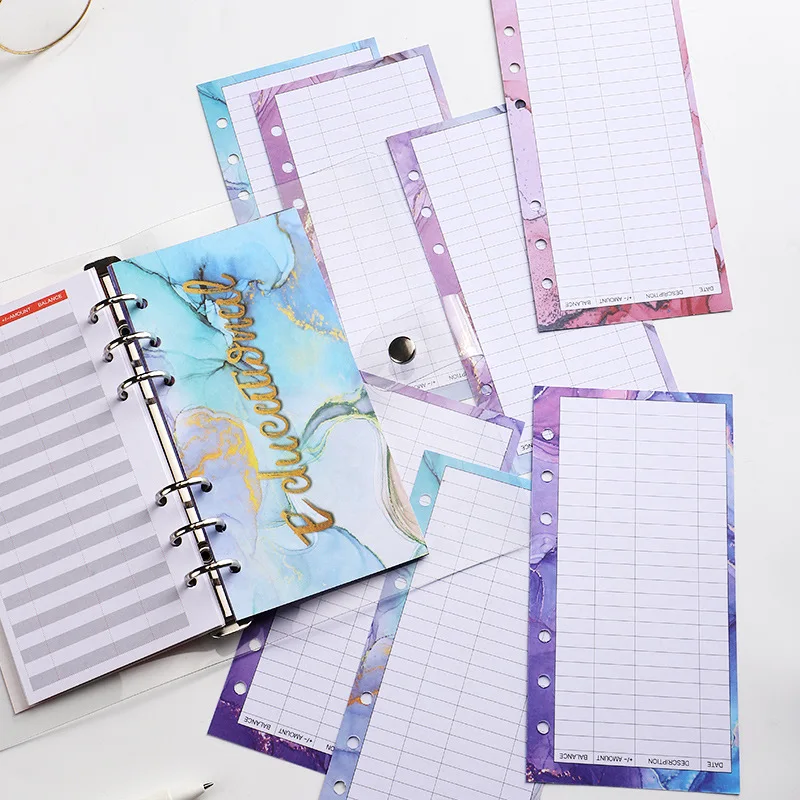 A6 Binder Budget Planner Organizer 6 Ring Binder Envelopes Pockets And 12 Pieces Expense Budget Sheets