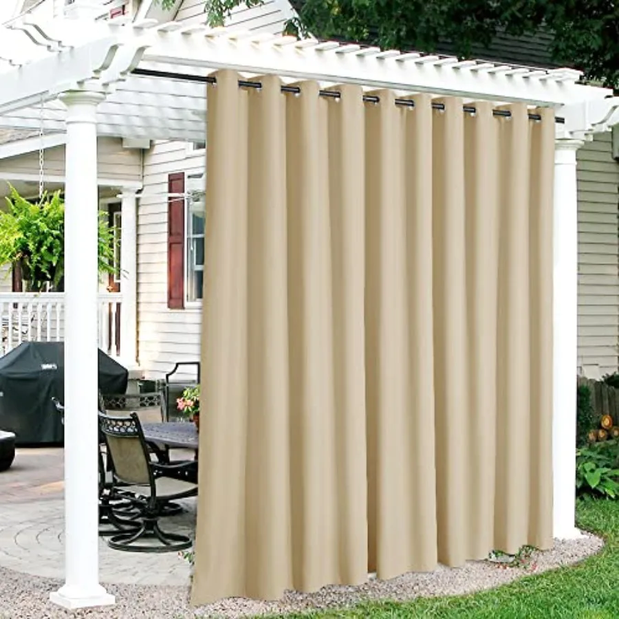 

Extra Wide Outdoor Curtains for Patio Waterproof Heavy Duty Thermal Insulated in Summer Full Coverage Privacy for Porch Cabana