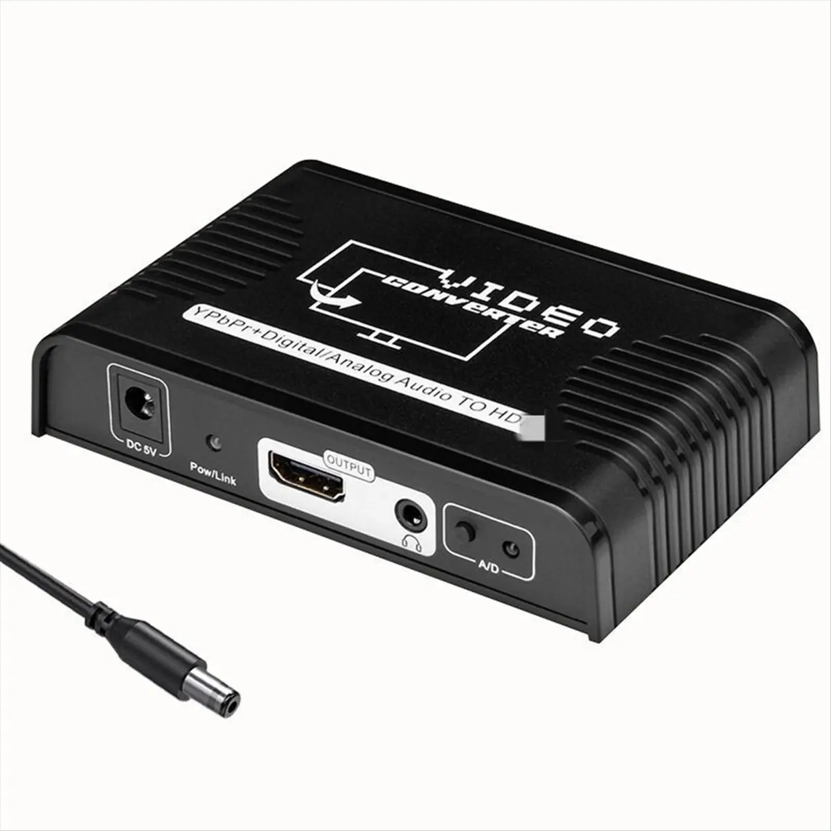 Convertitore compatibile da Ypbpr a HDMI con componente stabile Adattatore convertitore da componente a cavo HD da 5-RCA con audio per TV Wii-DVD