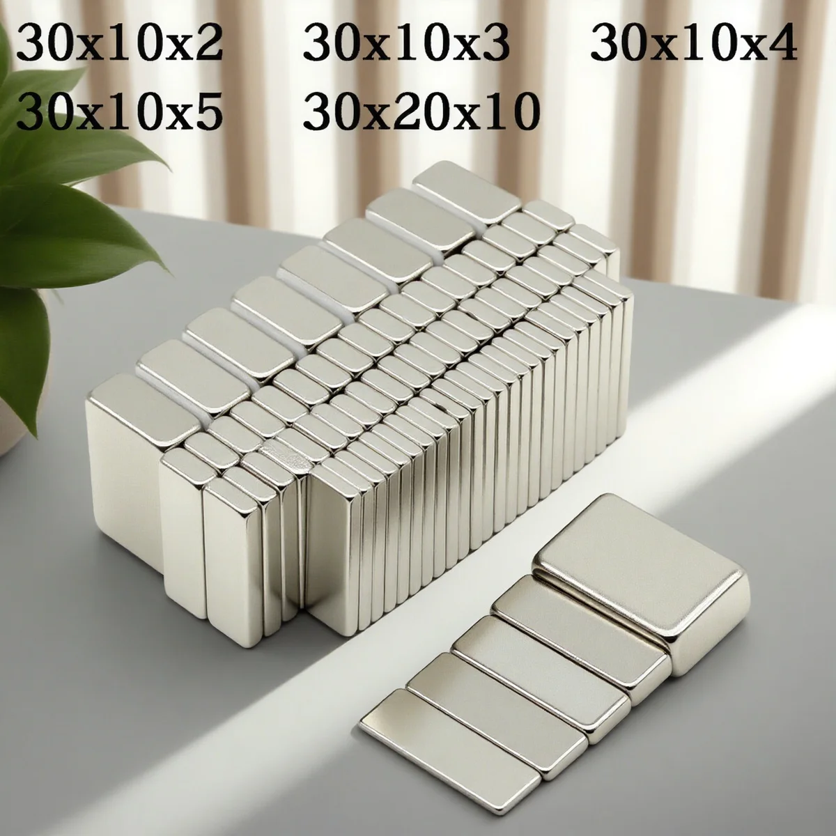 

30x10x2/30x10x3/30x10x4/30x10x5/30x20x10MM block Magnets for Refrigerator, Whiteboard, Warehouse Shelves - imanes adhesivo
