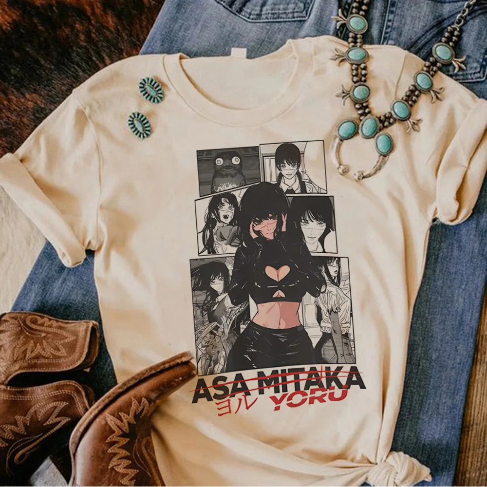 Chainsaw Man t-shirt teen meme party scene  shirt graphic alternative  aesthetic japanese goth