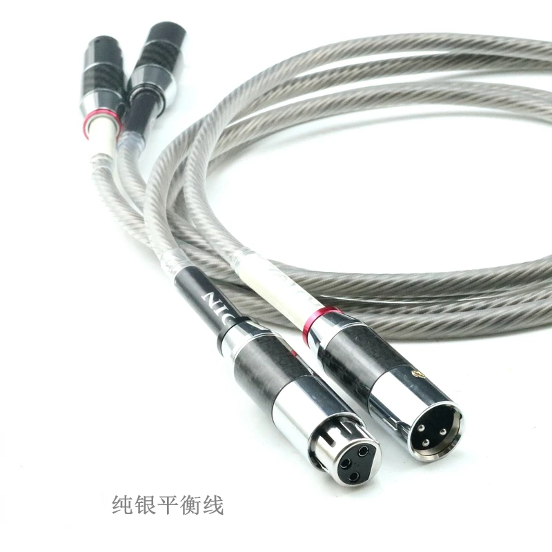 Front and Rear HIFI Sterling Silver Audio XLR Balanced Cable for Power Amplifier