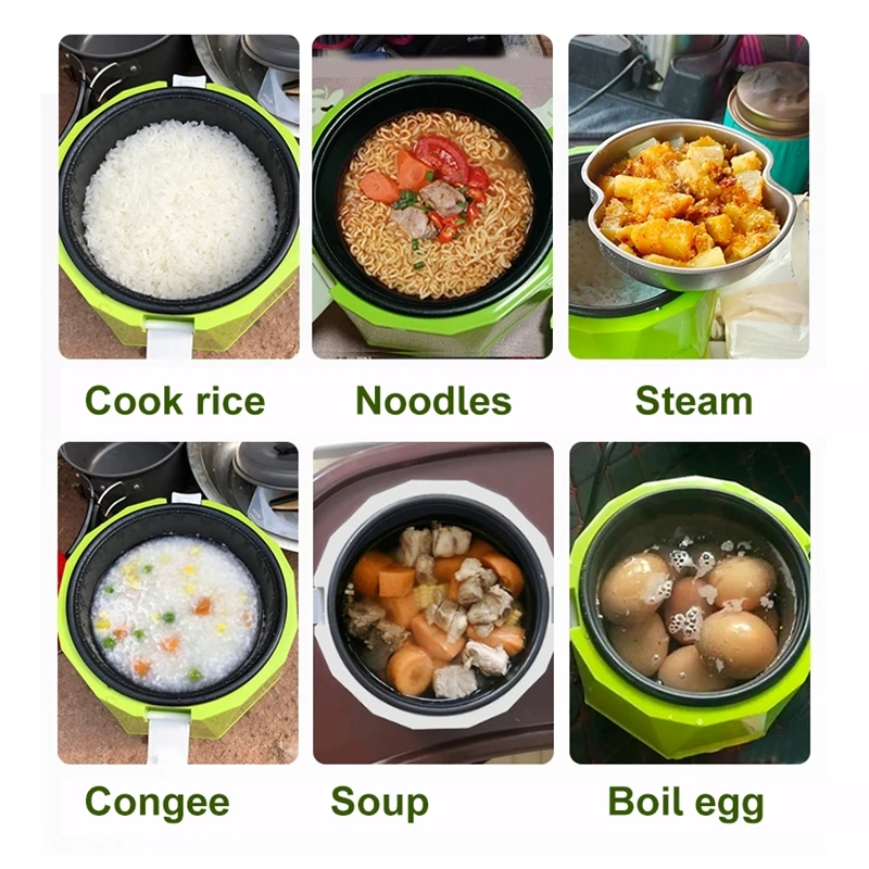 DMWD 1.3L мультиварка мини рисоварка 12 В/24 В для автомобиля/Грузовик путешествия Портативный Электрический горшок паром/ кипения/тушение суп для 2-3 человек